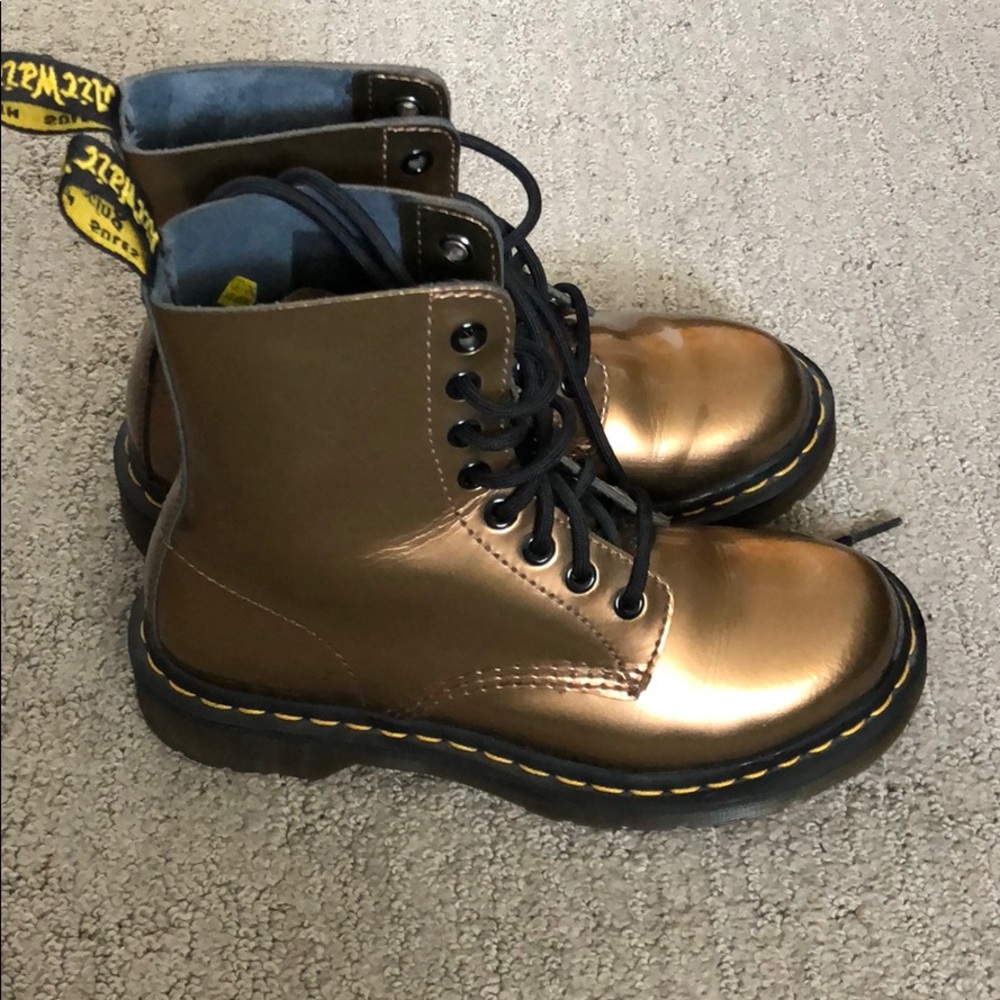 Dr. Martens Gold Patent Combat Boots